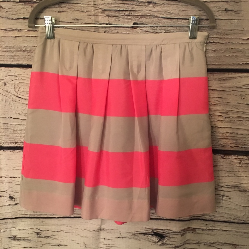 J. Crew Pink & Gray Striped Skirt w/Pockets! size4